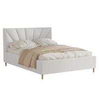 POLSTERBETT AINA 180x200 cm Madryt 920, 34 Holzlatten, Kopfteil 104 cm - Weiß, Textil (180/200cm) - Lookway