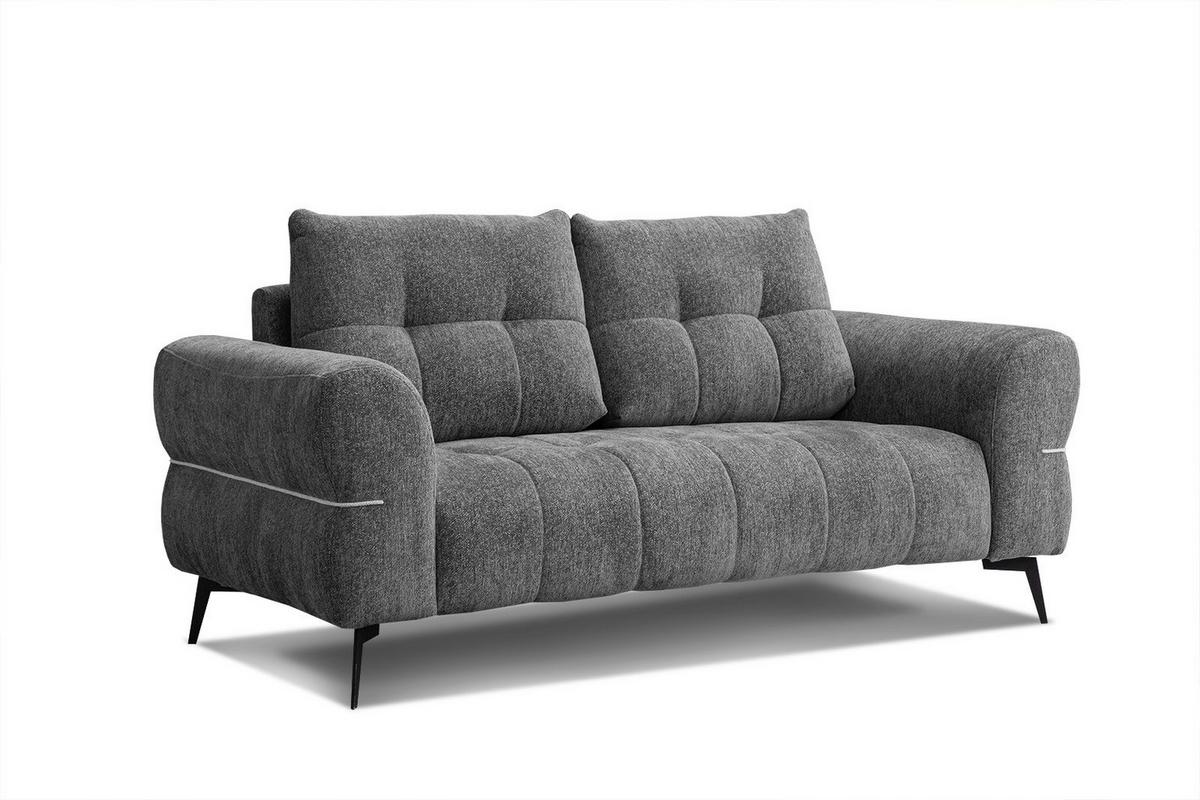 SOFA SALVINI 2,5-Sitzer, graphitfarben - Graphitfarben/Schwarz, Holzwerkstoff/Textil (176/88/99cm) - Wozimo