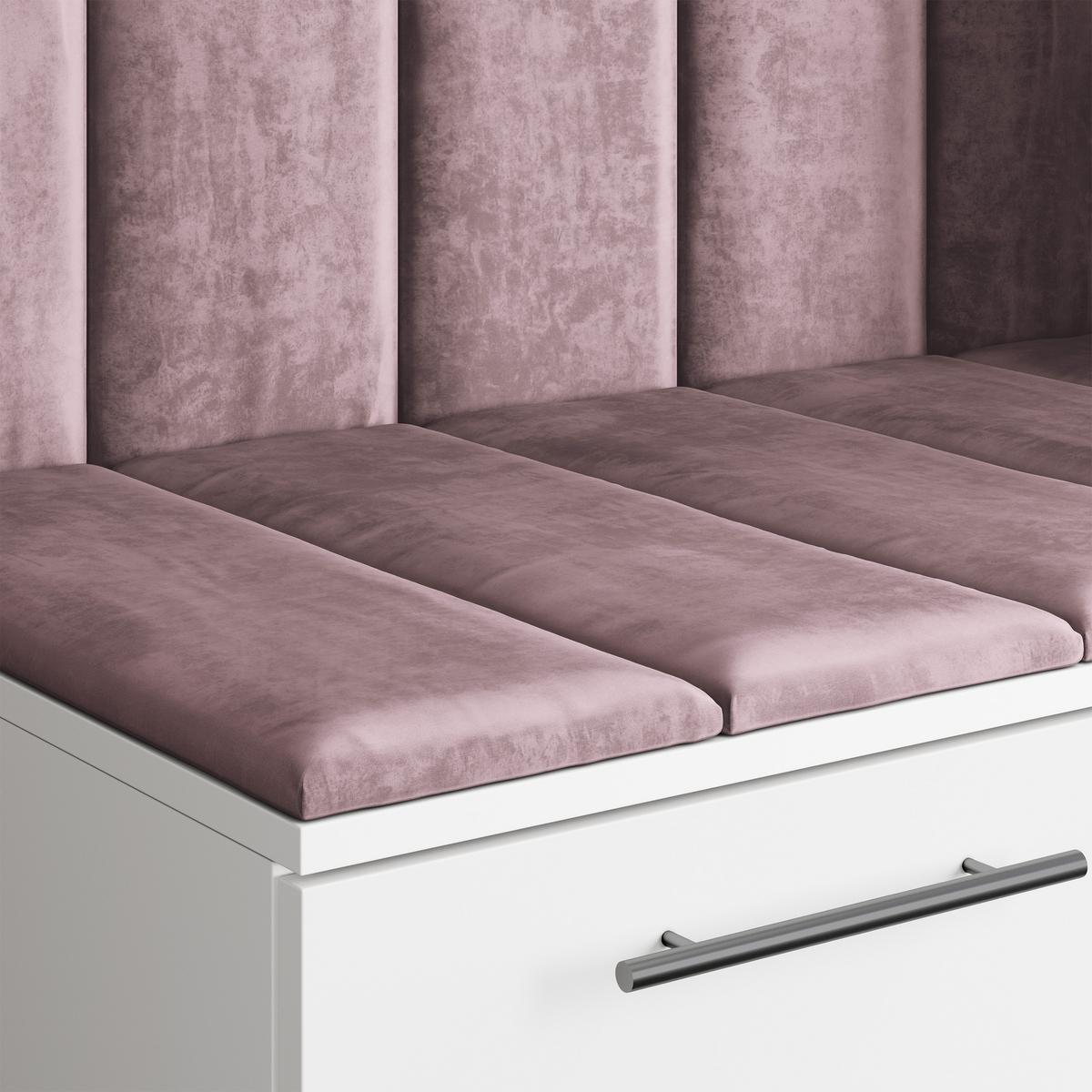 GARDEROBENSCHRANK REMA 180/240/60 cm Modern Garderobe-Set Weiß - Lila/Weiß, Holzwerkstoff (180/240/60cm) - MASSENO