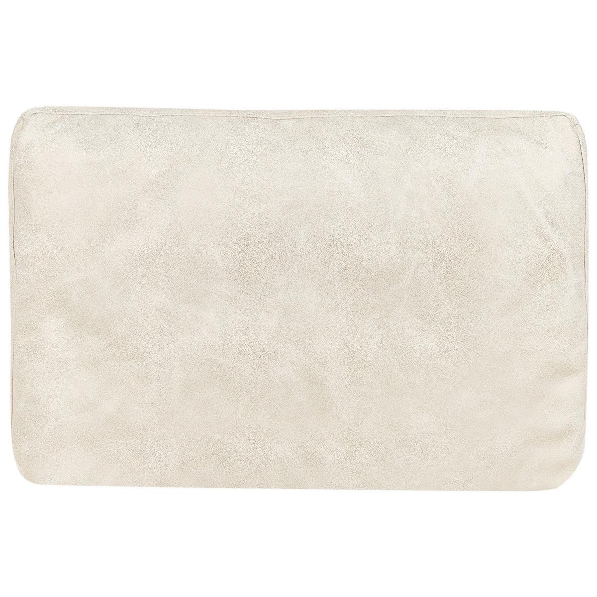 CHAISELONGUE-RECHTSSEITIGE Kunstleder Hellbeige Rebais - Beige/Schwarz, Kunststoff (172/85/85cm) - Beliani