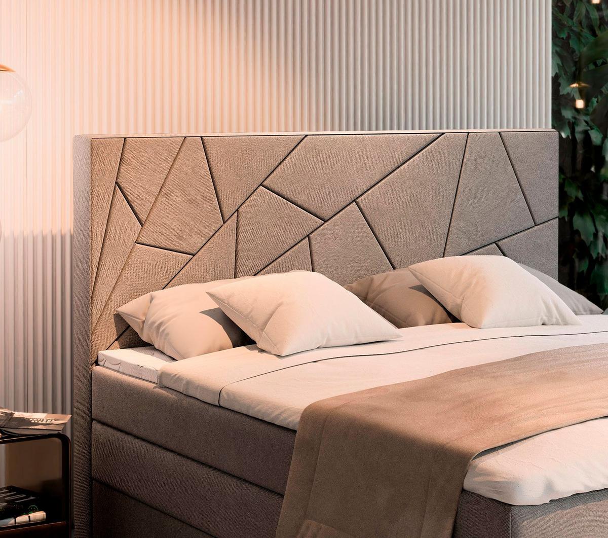 BOXBETT TRANI 180x200 cm mit Matratze und Topper - Schwarz - Schwarz, Holz (180/200cm) - MASSENO