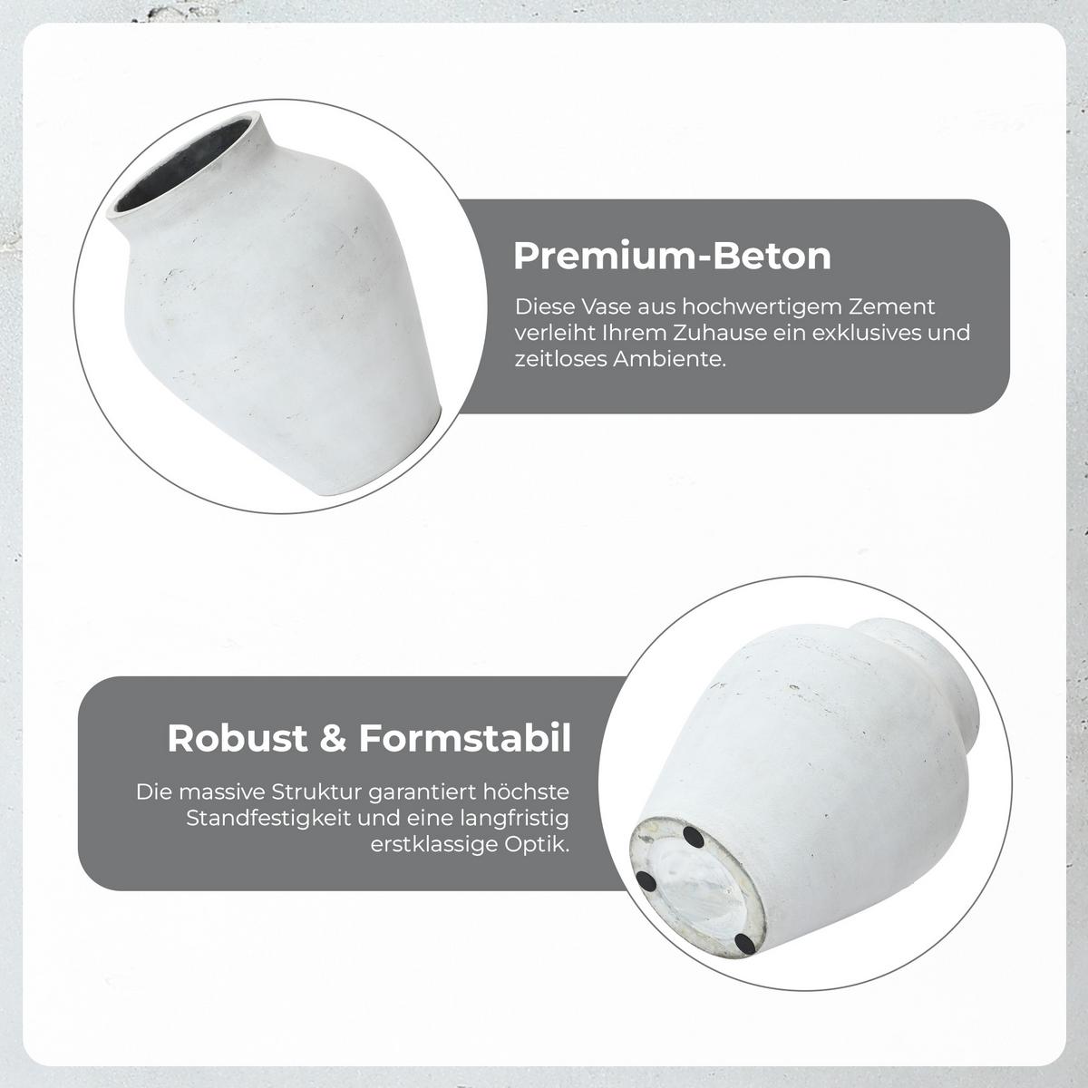 VASE Alba, 40 cm Hoch - Weiß, Naturmaterialien (40cm) - Hometopia