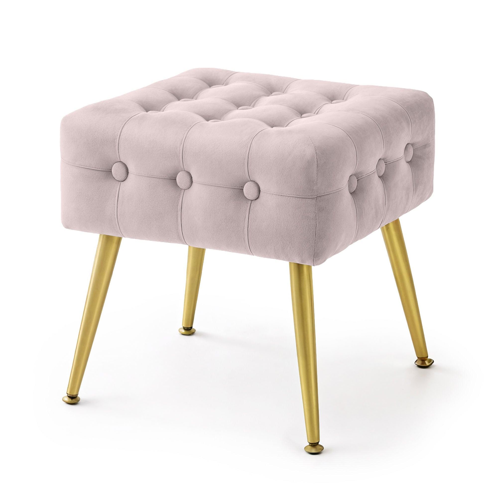 POLSTERBANK mit Samt - Optik Rosa 40/42/40 - Rosa, Textil (40/42/40cm) - RAUMHIRSCH FURNITURE