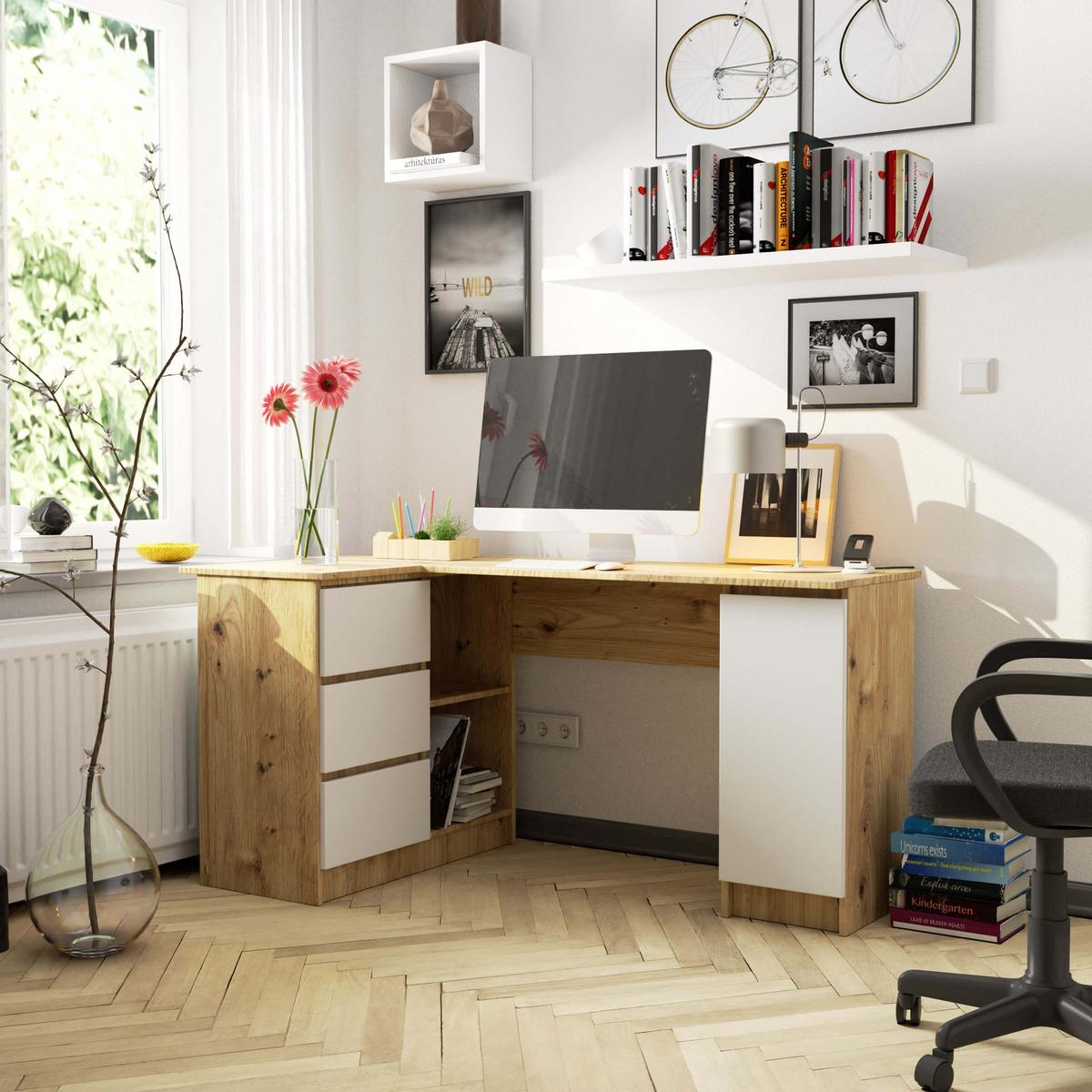 SCHREIBTISCH Eiche Sonoma 77/155/85 - Sonoma Eiche, Holzwerkstoff (80/92/77cm) - RAUMHIRSCH FURNITURE