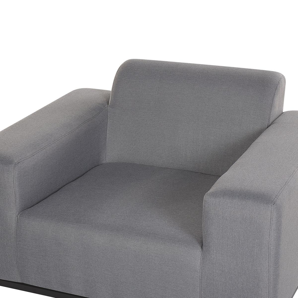 GARTENSESSEL 2er-SET grau/schwarzes Gestell Rovigo - Schwarz/Grau, Textil (105/68/84cm) - Beliani