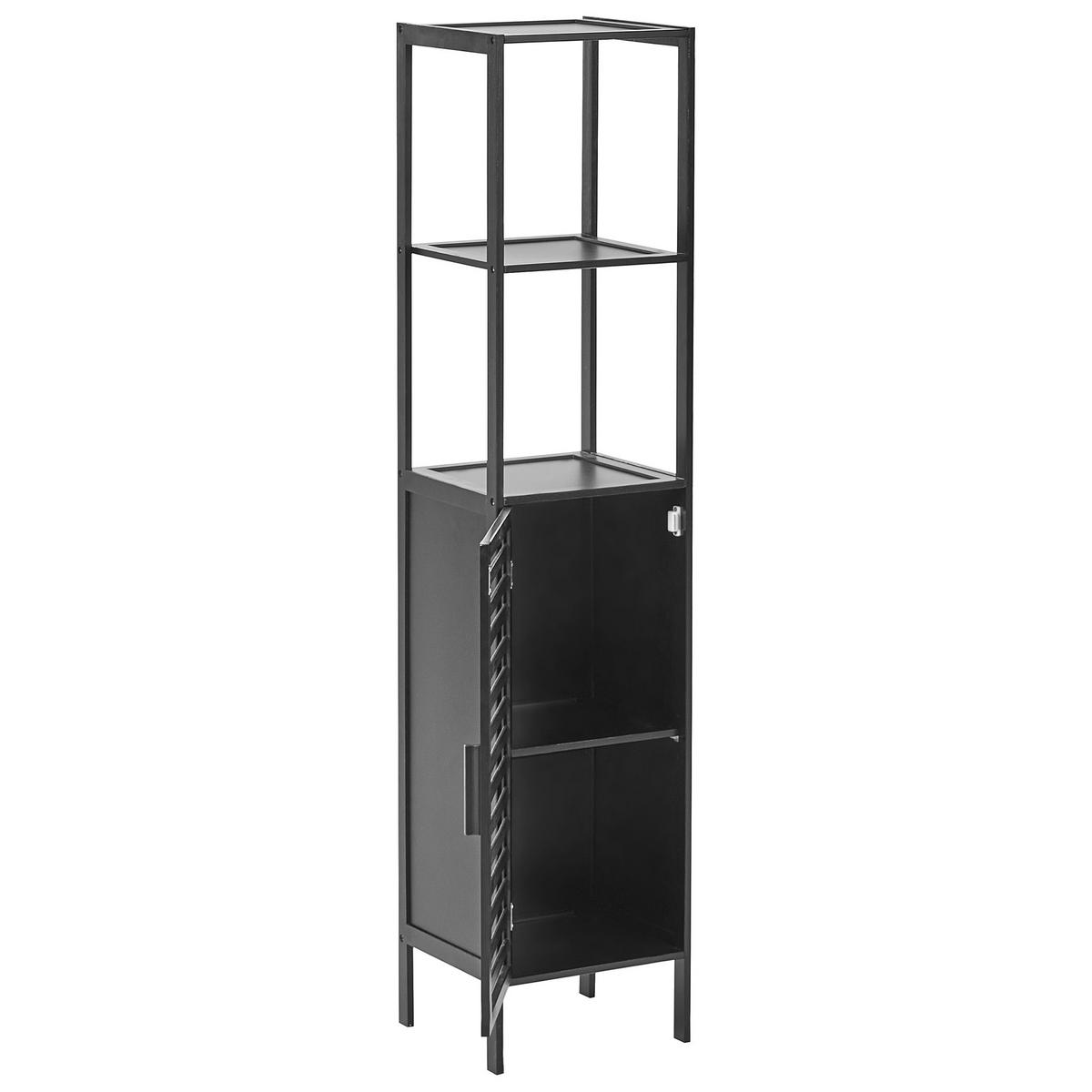 REGAL Bambus Schwarz Owasso - Schwarz, Holz (32/145/30cm) - Beliani