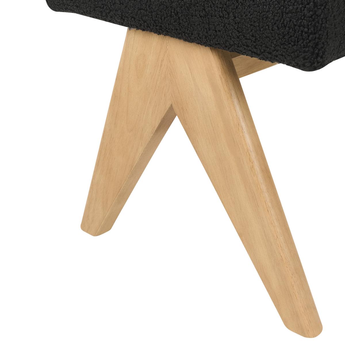POLSTERBANK Bouclé Schwarz/Hellbraun Tamre - Schwarz, Textil (118/48/46cm) - Beliani
