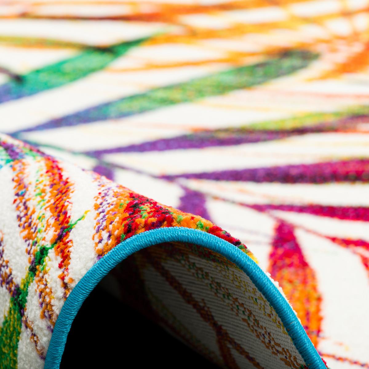 DESIGNER TEPPICH FARO TROPICAL BUNTE ZWEIGE RUND - Multicolor, Textil (200/200cm) - Pergamon