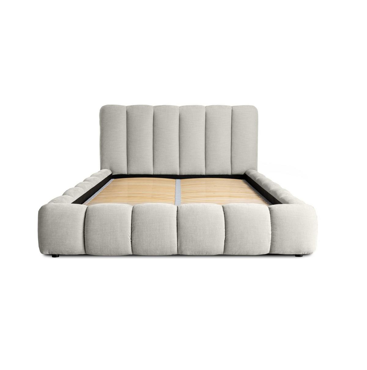 POLSTERBETT Doppelbett Heda In Stoff Boston - Hellgrau, Holzwerkstoff/Textil (160/200cm) - Fun Möbel