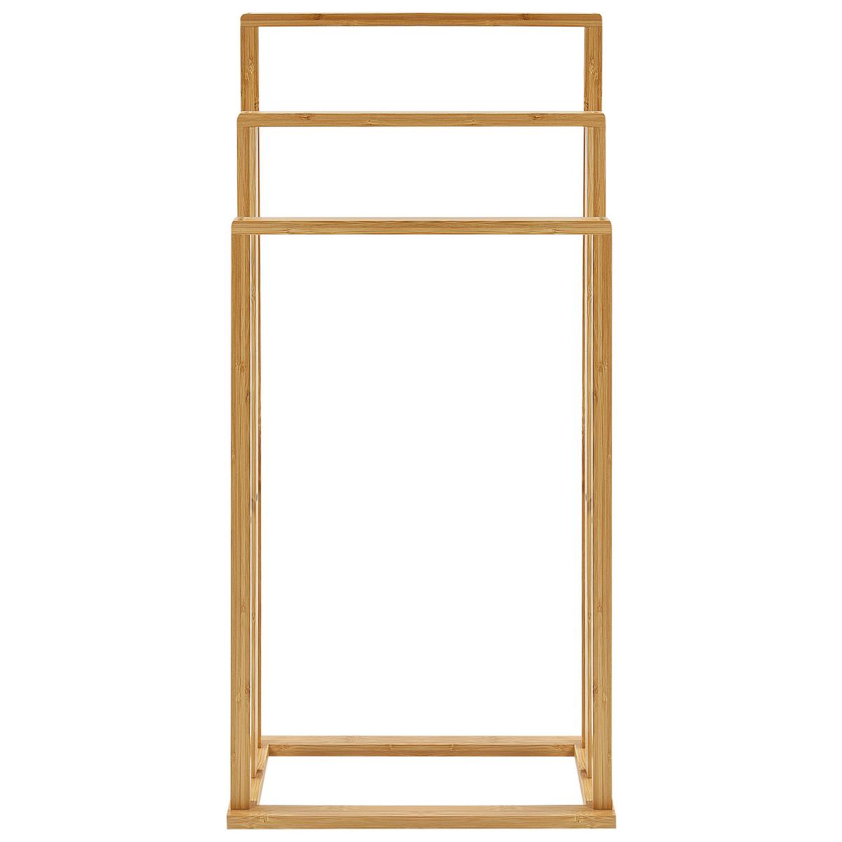 HANDTUCHSTÄNDER Bambusholz hellbraun 40 x 81 cm Tupelo - Hellbraun, Holz (40/81/24cm) - Beliani
