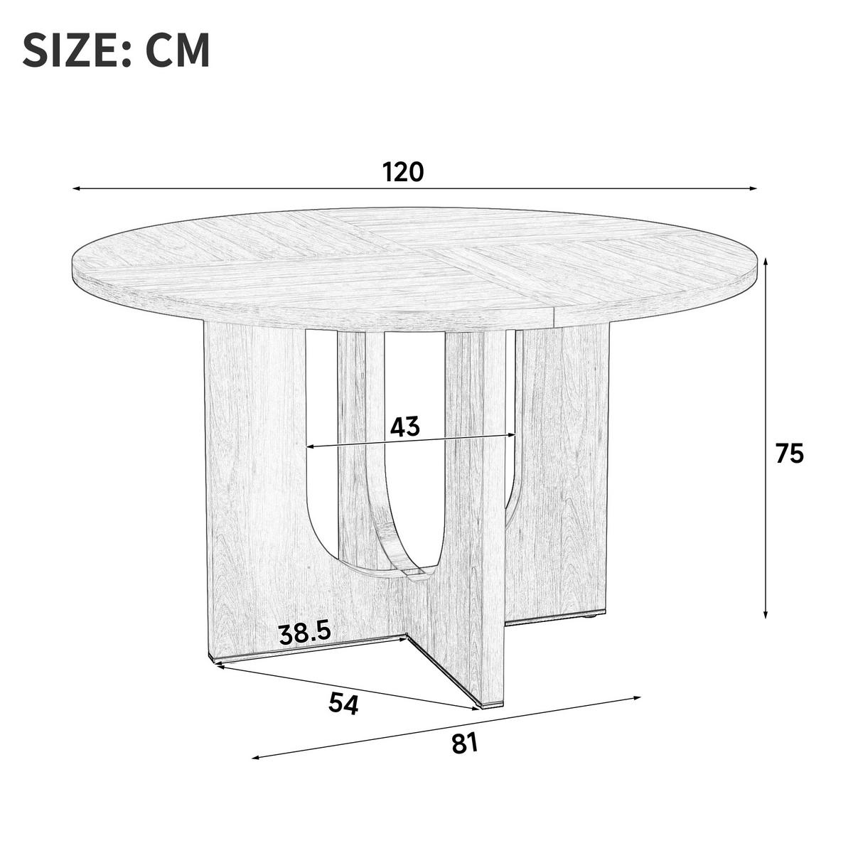 ESSTISCH Rund 120cm Eichenfarbe Skandinavisch für 4-6 Personen - Eichefarben, Holzwerkstoff (120/120/75cm) - Urban Meuble