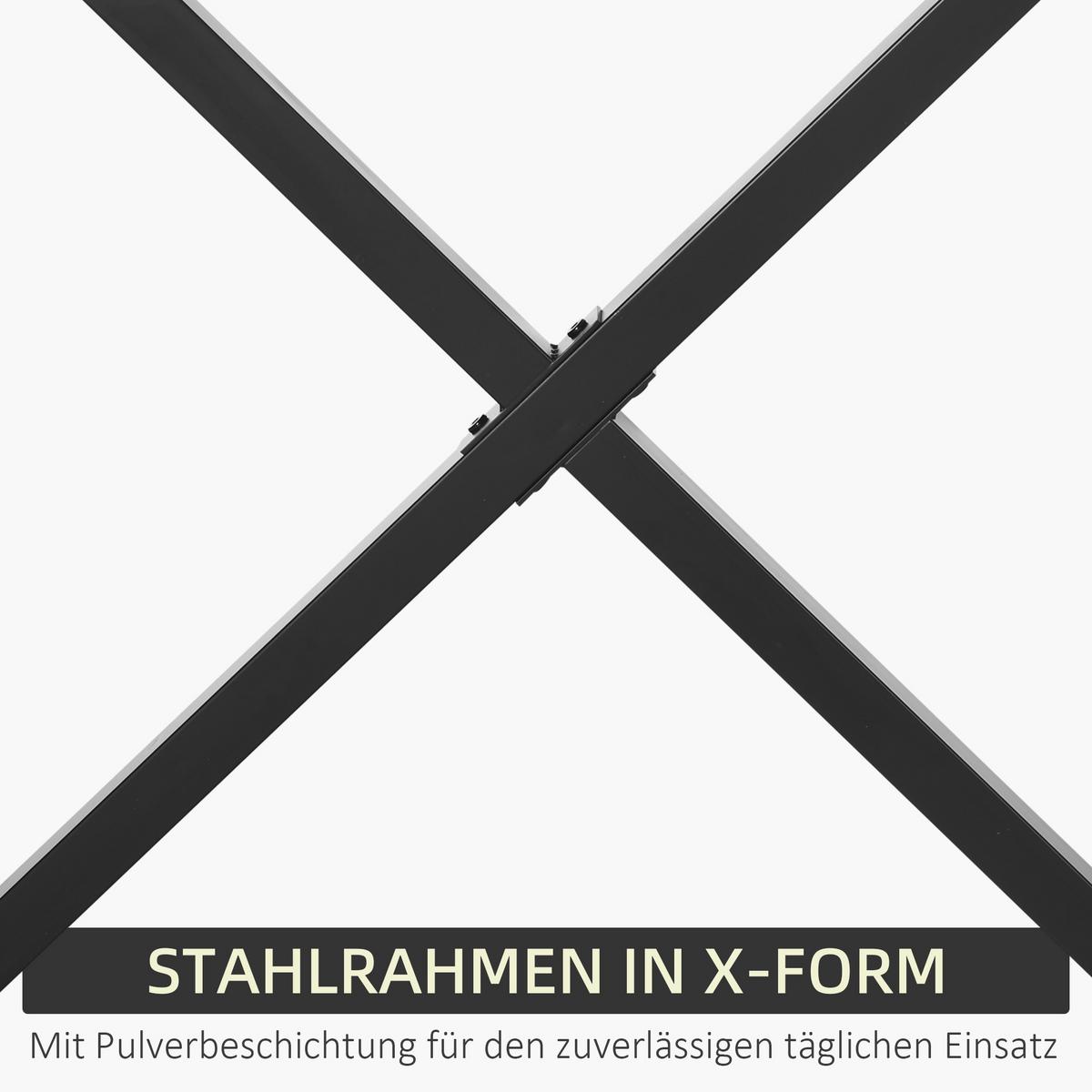 TISCHBEINE aus Stahl, 2 Stück, Schwarz - Schwarz, Metall (4/72/80cm) - HOMCOM