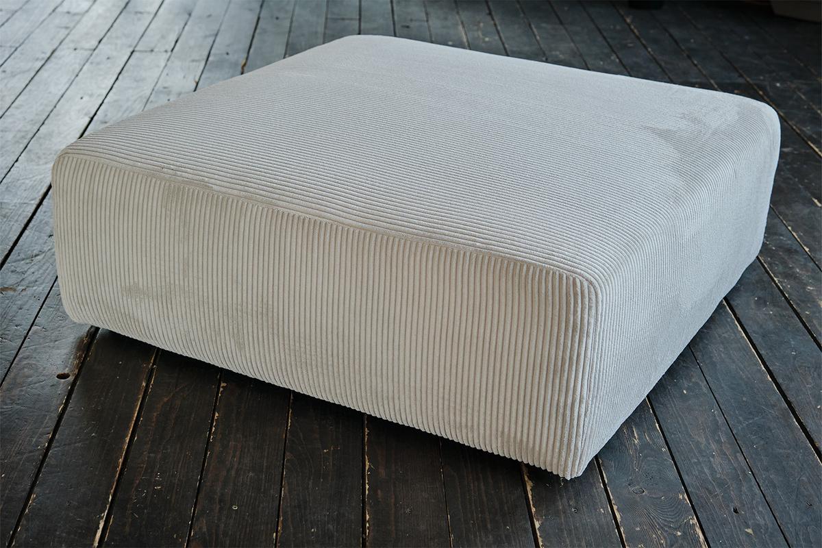 SITZELEMENT MODULSOFA WIOLO SOFT Hellgrau Cord - Hellgrau/Schwarz, Kunststoff/Textil (111/43/111cm) - KAWOLA