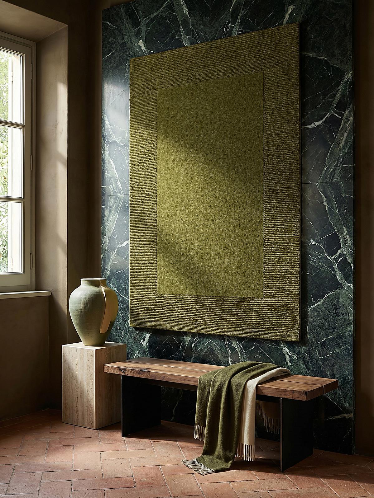 WOLLTEPPICH MOLE, einfarbig, Grün, 120 x 170 cm - Grün, Textil (170/120cm) - KADIMA DESIGN
