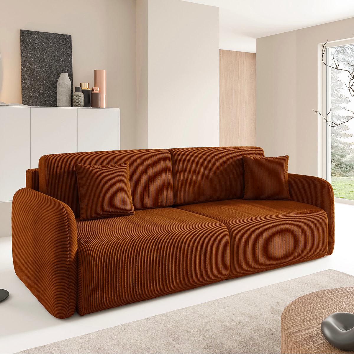 SOFA Dora 3 Sitzplätze Terracotta - Terracotta, Holz (233/92/110cm) - Petits-meubles