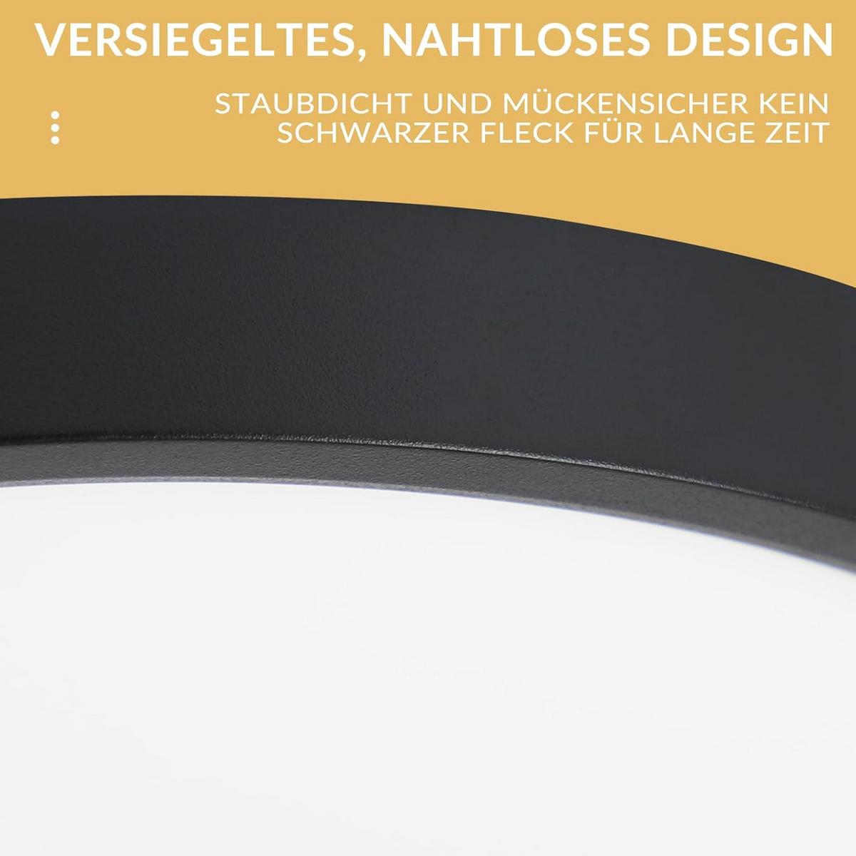 LED DECKENLEUCHTE Ianthelyn 18/18/2.4 cm - Schwarz, Kunststoff (18/18/2.4cm) - ZMH