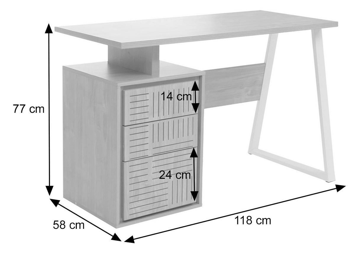 SCHREIBTISCH quadratisch Braun - Braun, Holz (58/118/77cm) - MCW