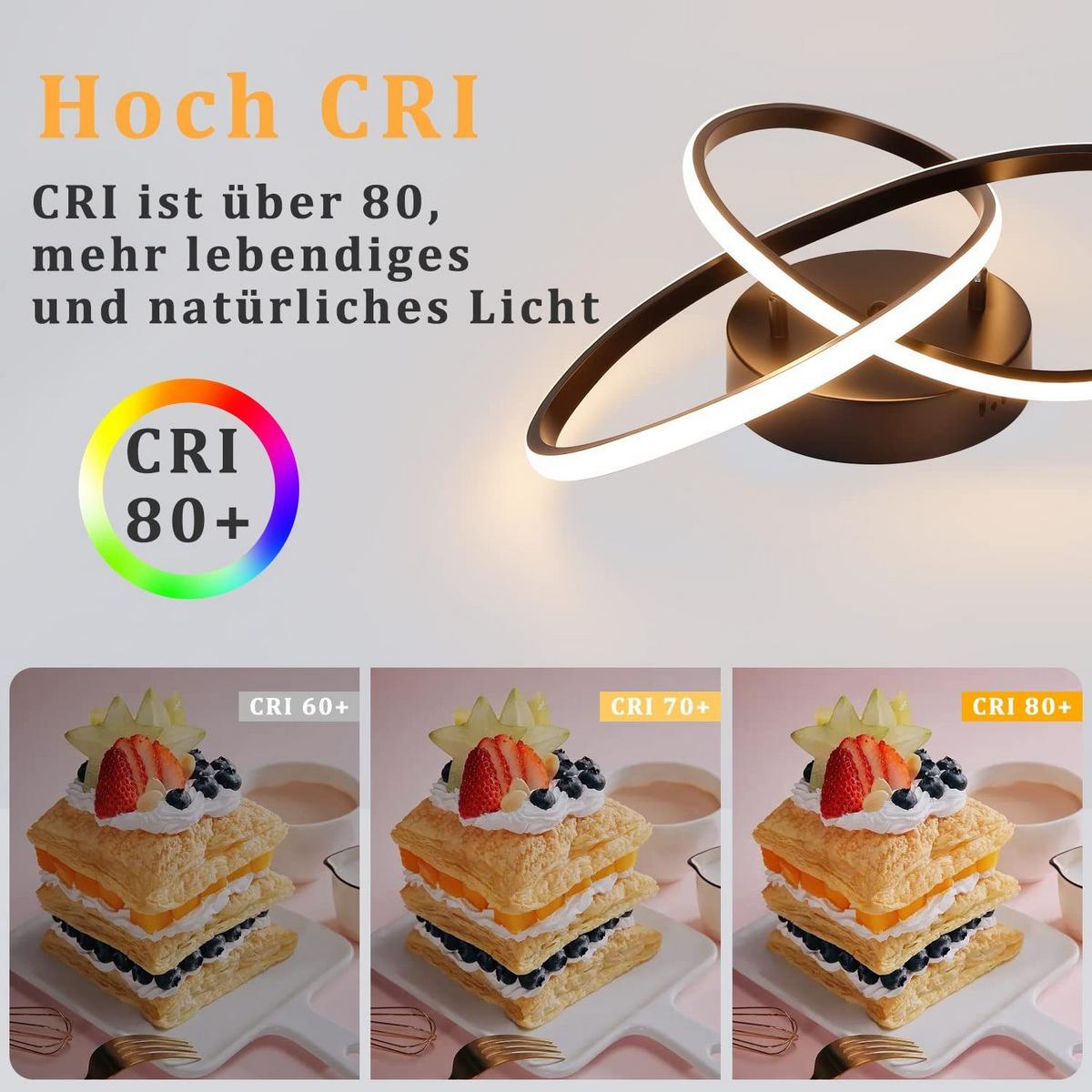 LED-DECKENLEUCHTE Möbius 40/40/14 cm - Schwarz, Kunststoff (40/40/14cm) - Nettlife
