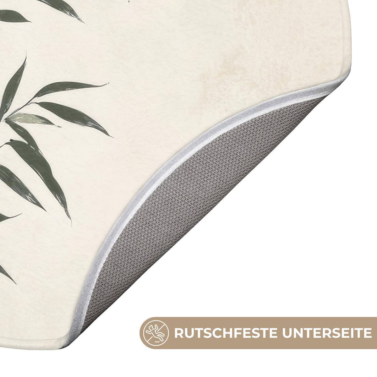 BADEMATTE Japandi - Bambus - Beige Badvorleger 70x70 cm - Ecru, Textil (70/70cm) - OnlyWow