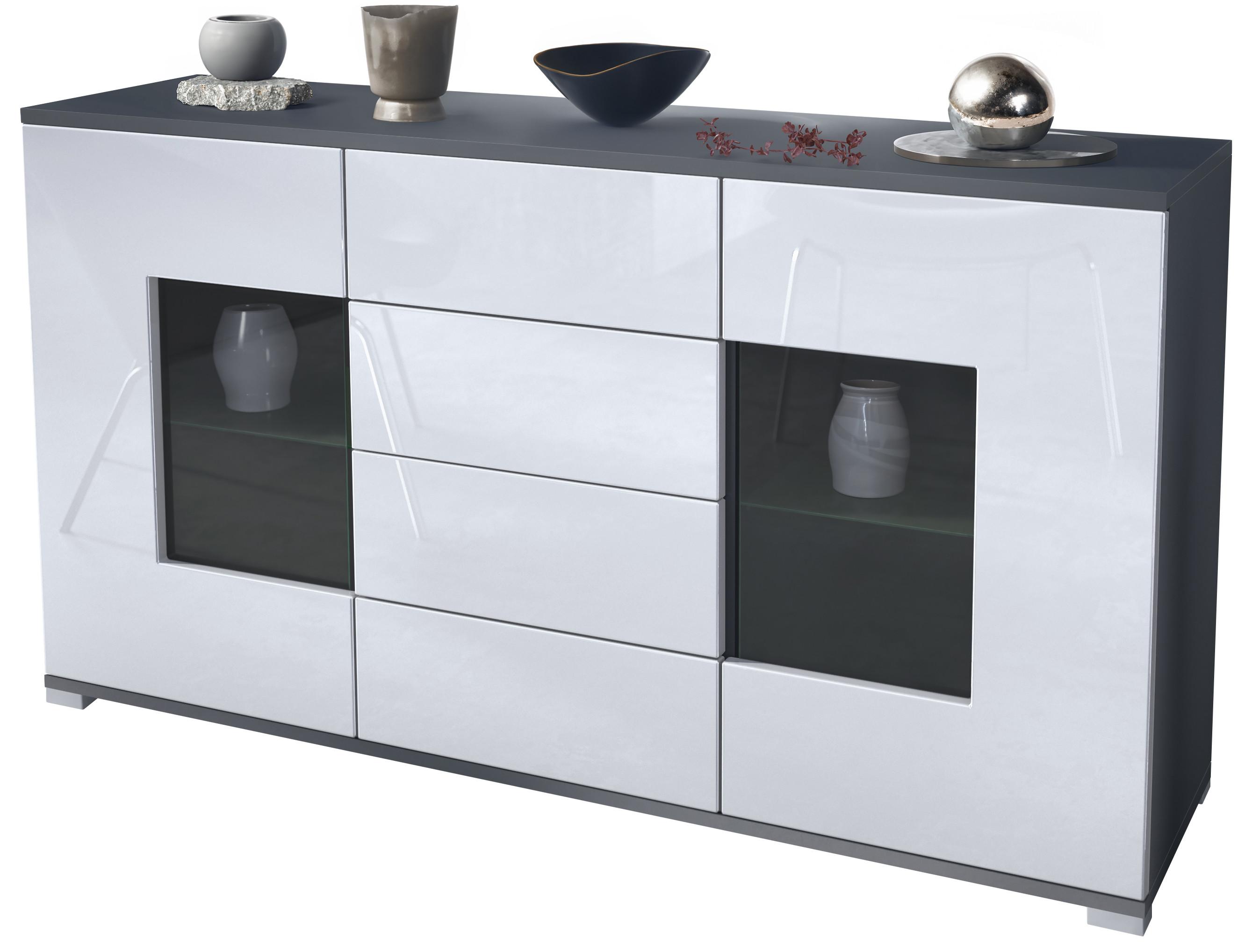 SIDEBOARD Grömitz Weiß Hochglanz - Weiß Hochglanz, Holzwerkstoff (138.5/75.5/35cm) - Vladon