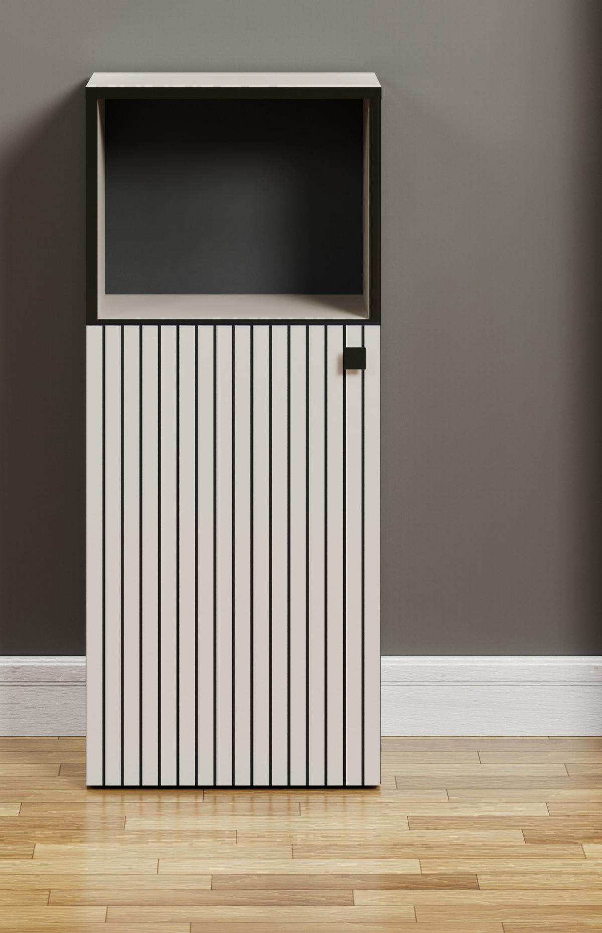 BADKOMMODE Kaschmir, grau 40 x 95 cm, Badschrank in modernem Design - Schwarz/Grau, Holzwerkstoff/Metall (31/95/40cm) - Top.Furn