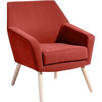 SESSEL Kachka Bezug Veloursstoff Buche natur / terracotta - Rot, Kunststoff (71/81/67cm) - 58aufmkessel