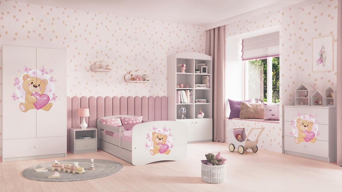 KINDERKLEIDERSCHRANK Teddybär I - Weiß, Holzwerkstoff (90/175/52cm) - RAUMHIRSCH FURNITURE