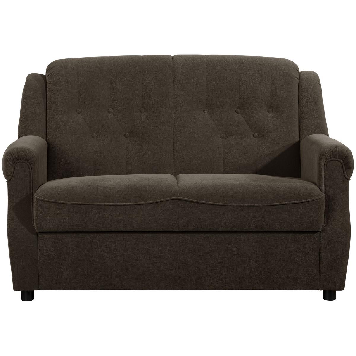 SOFA 2-Sitzer Kaylyn Flockstoff braun - Braun, Kunststoff (133/89/83cm) - 58aufmkessel