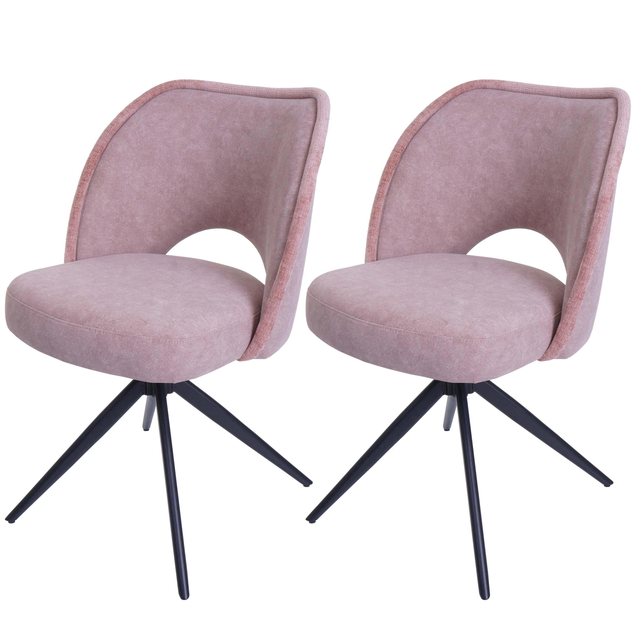 ESSZIMMERSTUHL Altrosa 2er-Set - Altrosa/Rosa, Textil (54/84/60cm) - MCW