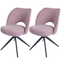 ESSZIMMERSTUHL Altrosa 2er-Set - Altrosa/Rosa, Textil (54/84/60cm) - MCW