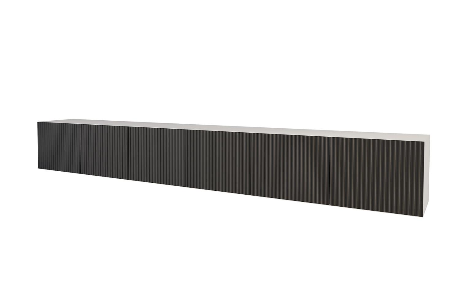 LOWBOARD NOA-2-W 3x100x40x40 cm - Weiß / Schwarz - Schwarz, Holzwerkstoff (300/40/40cm) - ALTDECOR