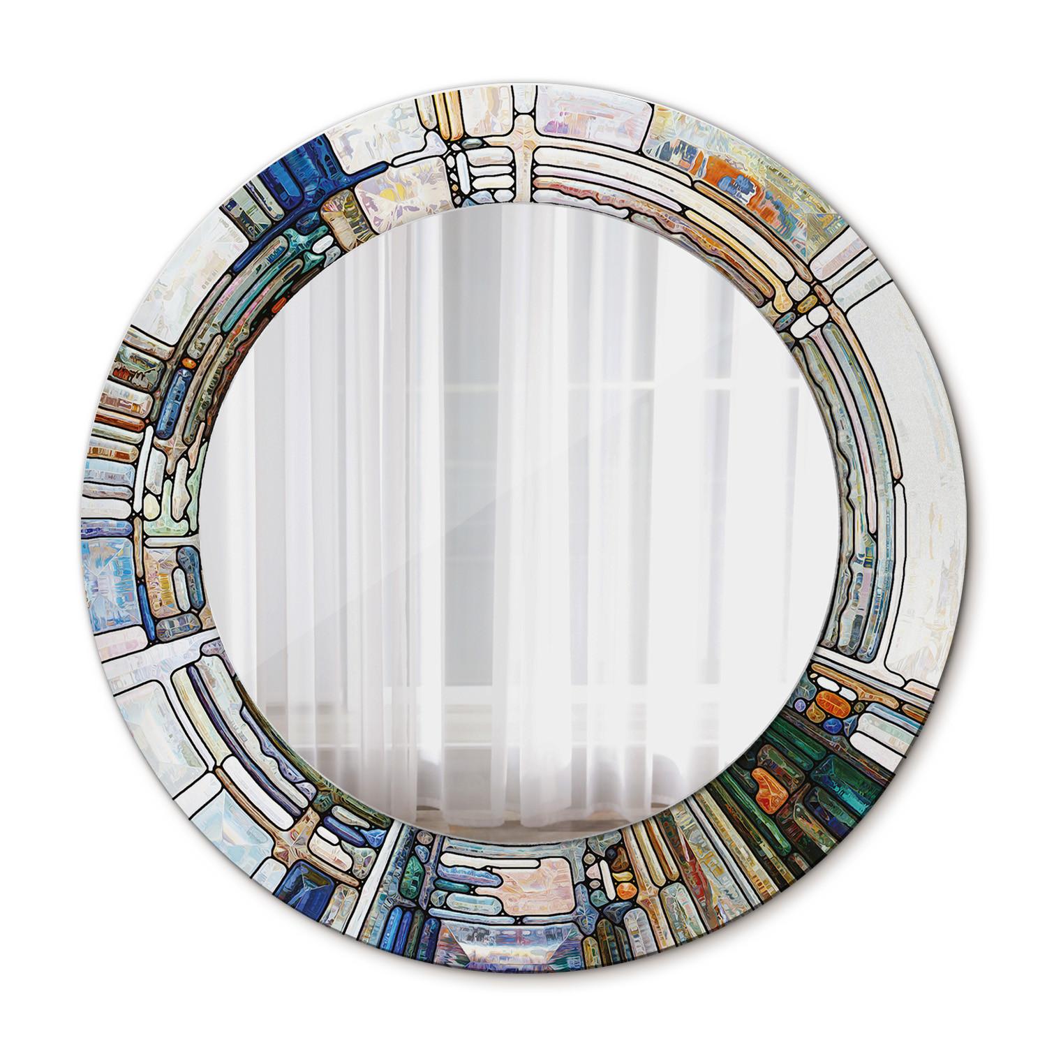 SPIEGEL Ø50 cm Rund mit Aufdruck - Perlmutt, Glas (50/50/0.4cm) - TULUP