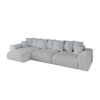 ECKSOFA Ottomane links ESKAR-L2 364x176x72 Grau Cord - Schwarz/Grau, Holzwerkstoff/Kunststoff (364/176cm) - ALTDECOR