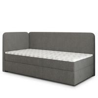 BOXBETT GINA 90x200 cm mit Matratze und Topper, H2+H3 - Grau - Grau, Holz (90/200cm) - MASSENO