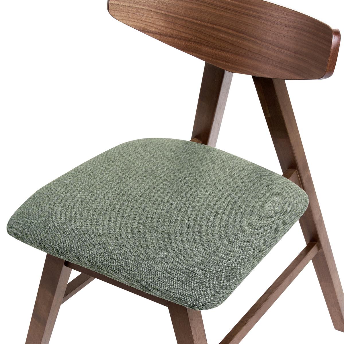 ESSZIMMERSTUHL 2er-Set Holz Braun/Grün Lacota - Dunkelbraun, Holz (50/77/58cm) - Beliani