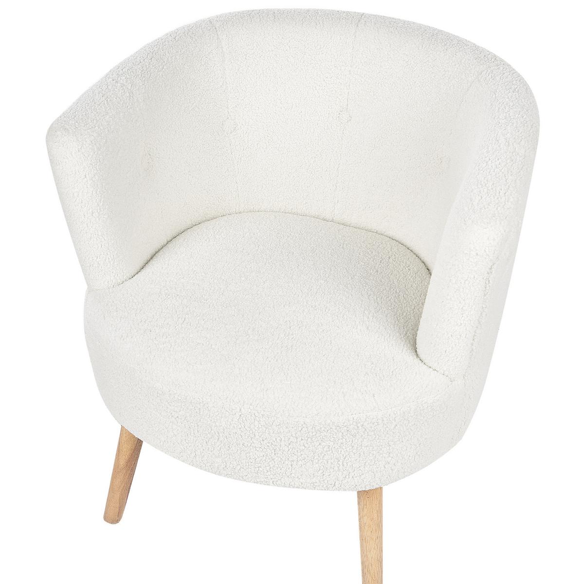SESSEL Weiß Odenzen - Weiß/Braun, Textil (72/77/73cm) - Beliani