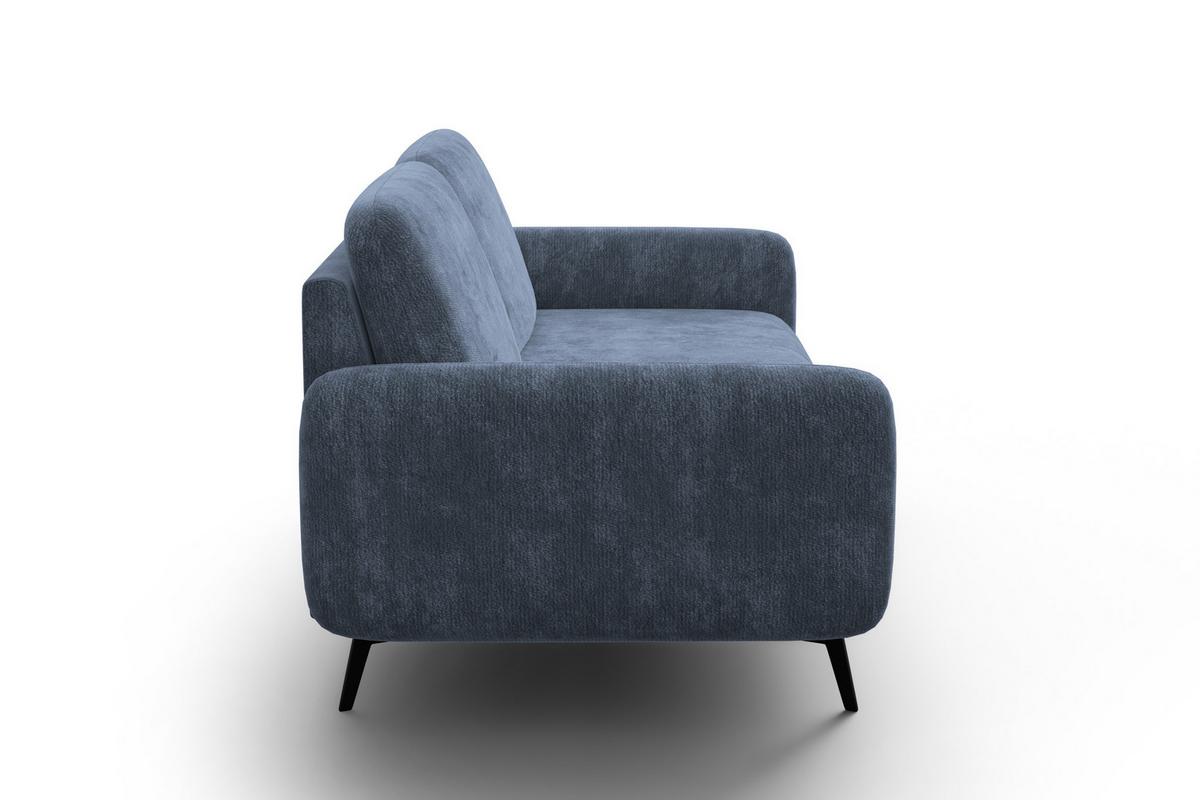 SOFA FEBE 3-Sitzer, marineblauer Chenille-Stoff - Blau/Schwarz, Holz/Textil (190/82/96cm) - Wozimo
