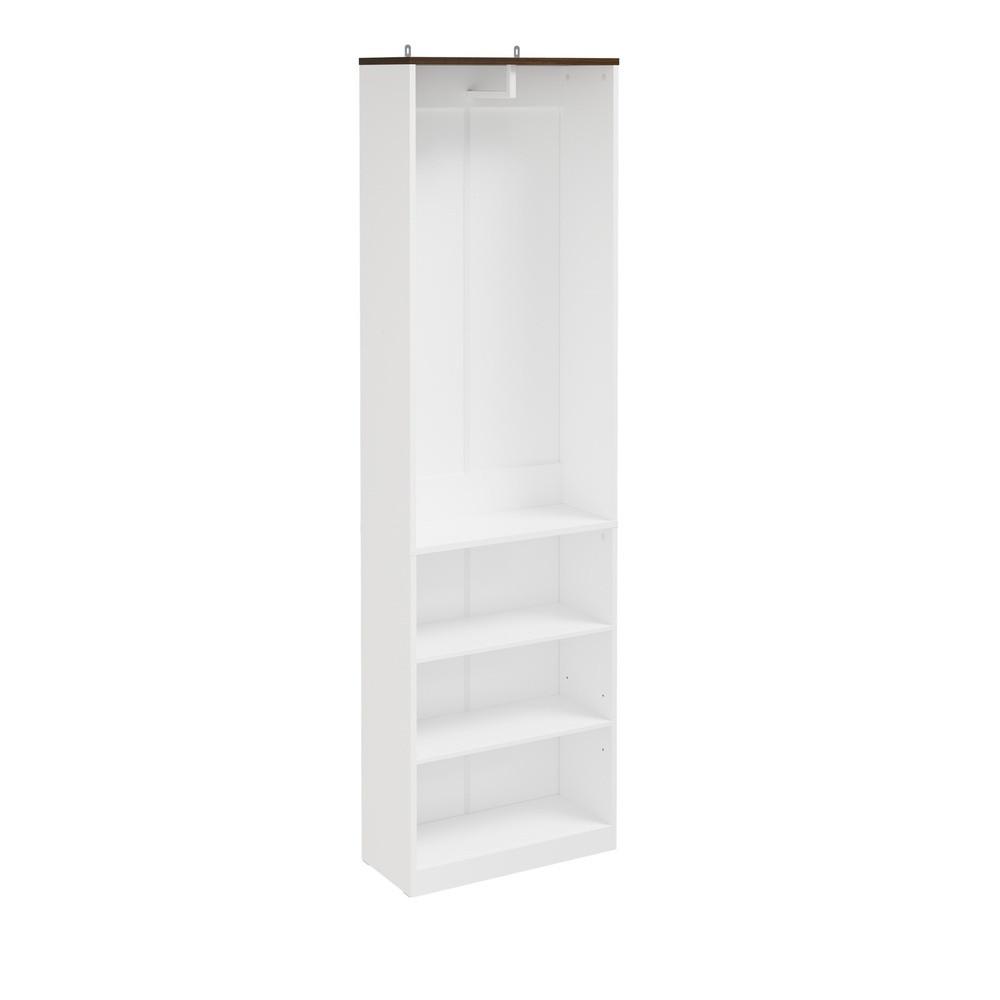 SoBuy KLEIDERSCHRANK schmal mit Kleiderstange und 3 Ablagen Weiß 55x25x187cm online kaufen ➤ mömax