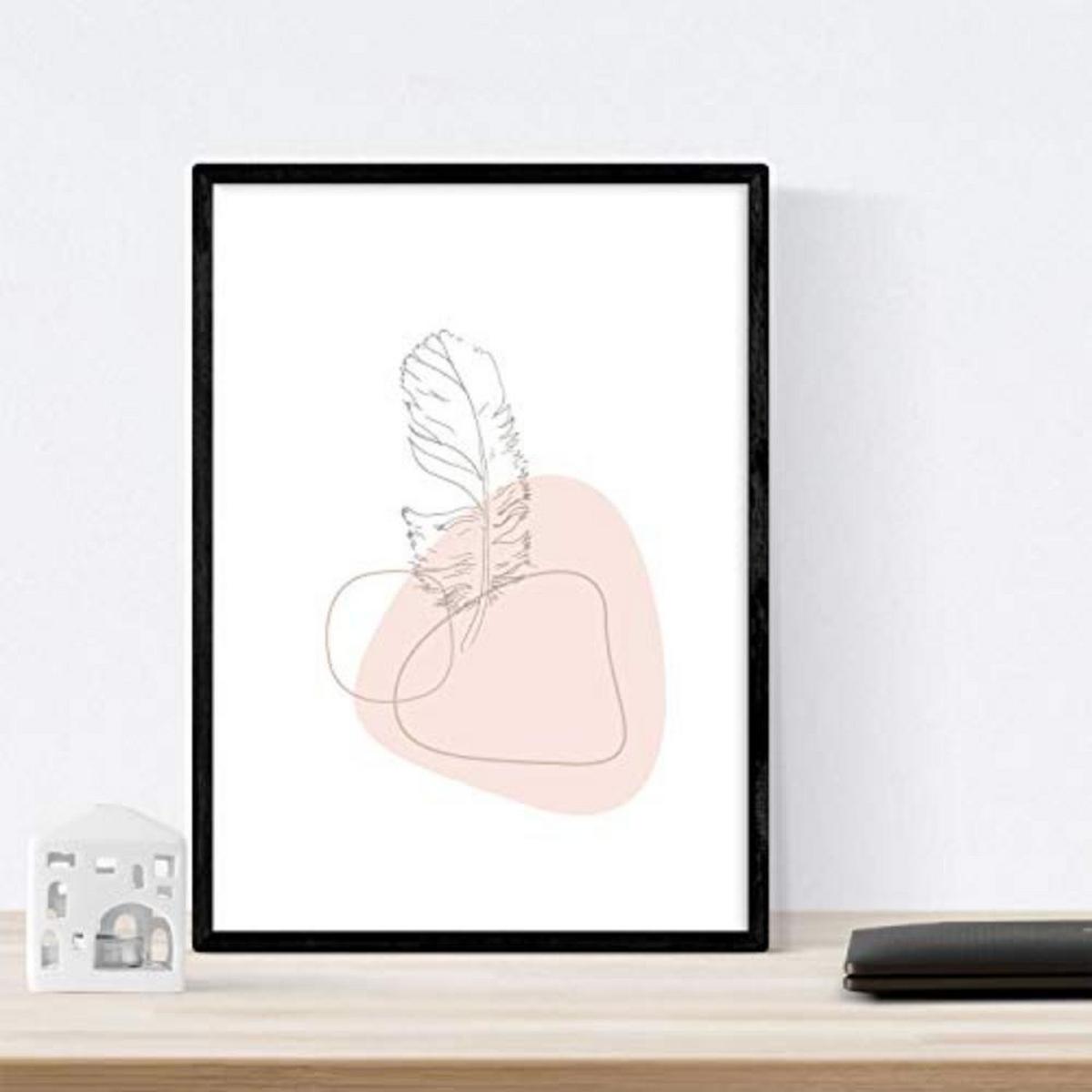 POSTER Set mit 4 Töne und Pastelldecke bildet weibliche Figuren A3 Rahmenlos - Klar, Papier (29.7/3cm) - Nacnic