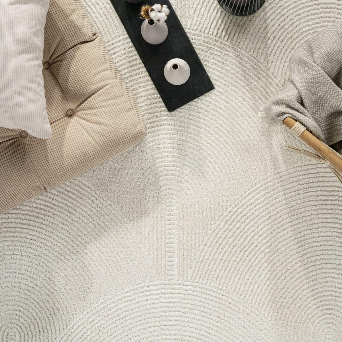 FLACHWEBETEPPICH Boho Creme 80 x 150 cm - Creme, Kunststoff (80/150cm) - TT Home