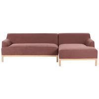 ECKSOFA 3-Sitzer Stoff Burgunderrot linksseitig Sosjo - Dunkelrot, Textil (251/132cm) - Beliani