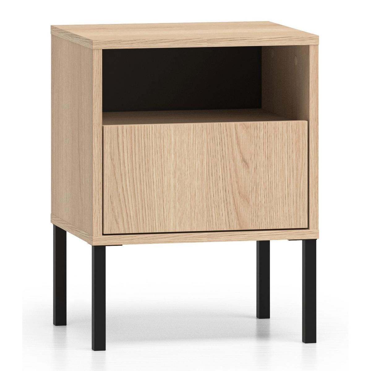 NACHTTISCH Barnee Eichenholzoptik 40 cm - Eichefarben/Schwarz, Holzwerkstoff (40/53/34cm) - Selsey
