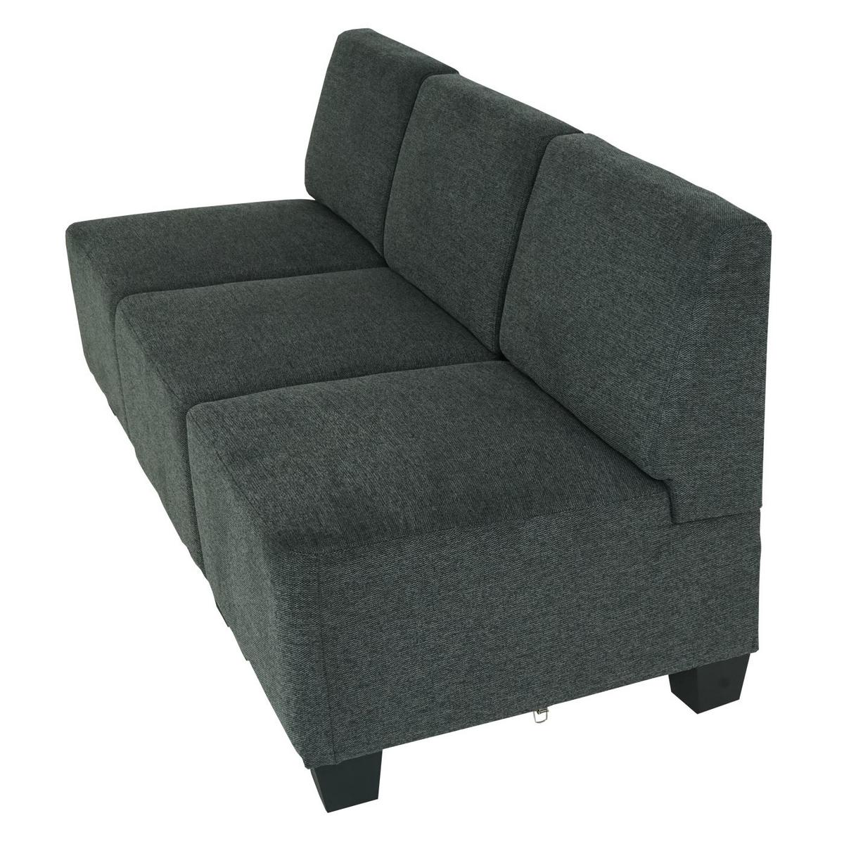 3-SITZER SOFA COUCH MODULAR Anthrazit - Anthrazit, Textil (171/76/72cm) - MCW