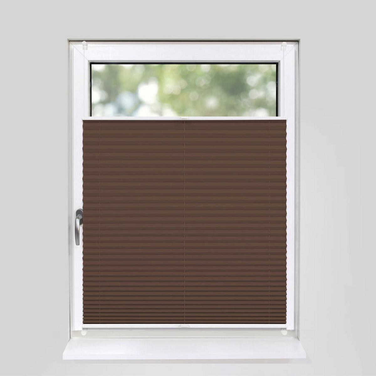 PLISSEE Basic 70 x 210cm Klemmfix ohne Bohren - Braun, Textil (70/210cm) - Deco-Raum