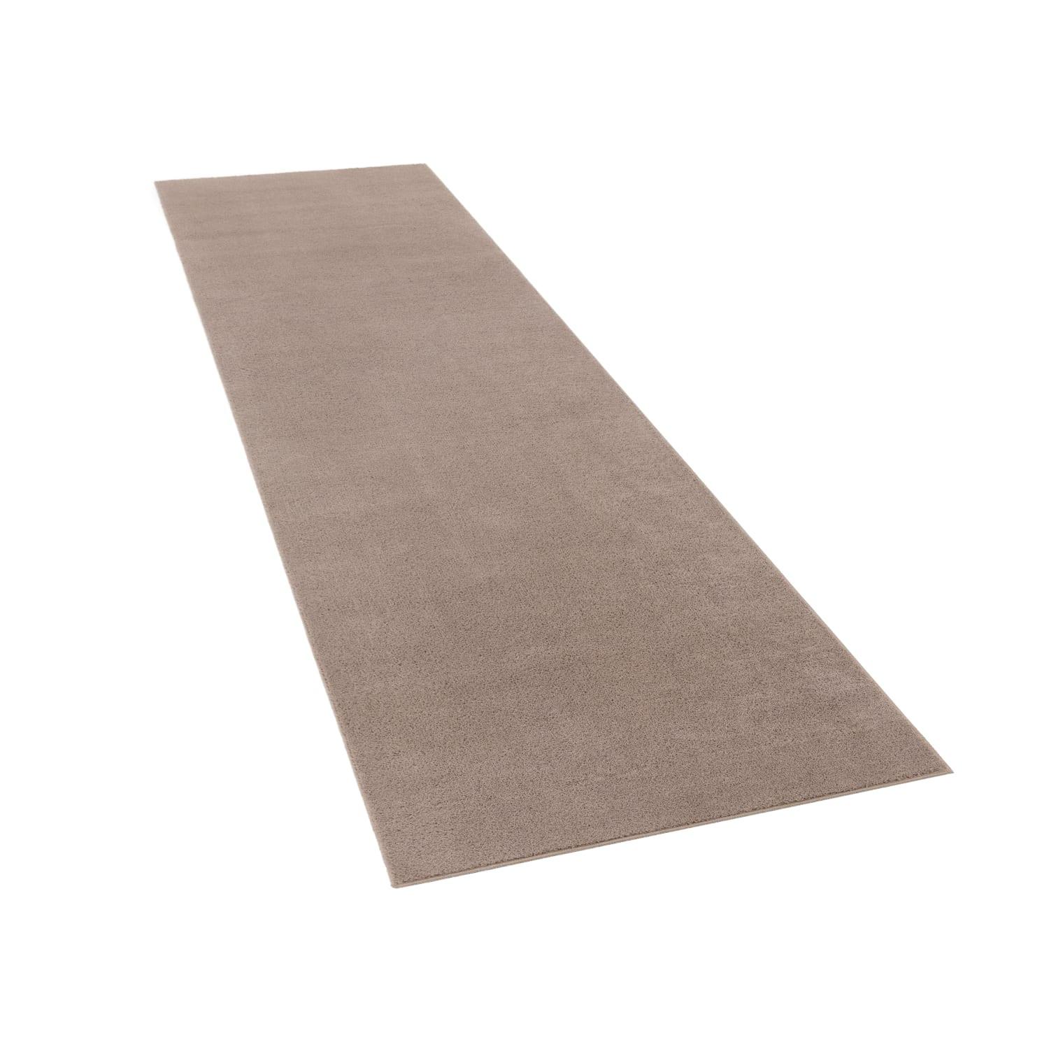 KURZFLORTEPPICH, einfarbig, Taupe, 80 x 300 cm - Braun, Textil (80/300cm) - KADIMA DESIGN