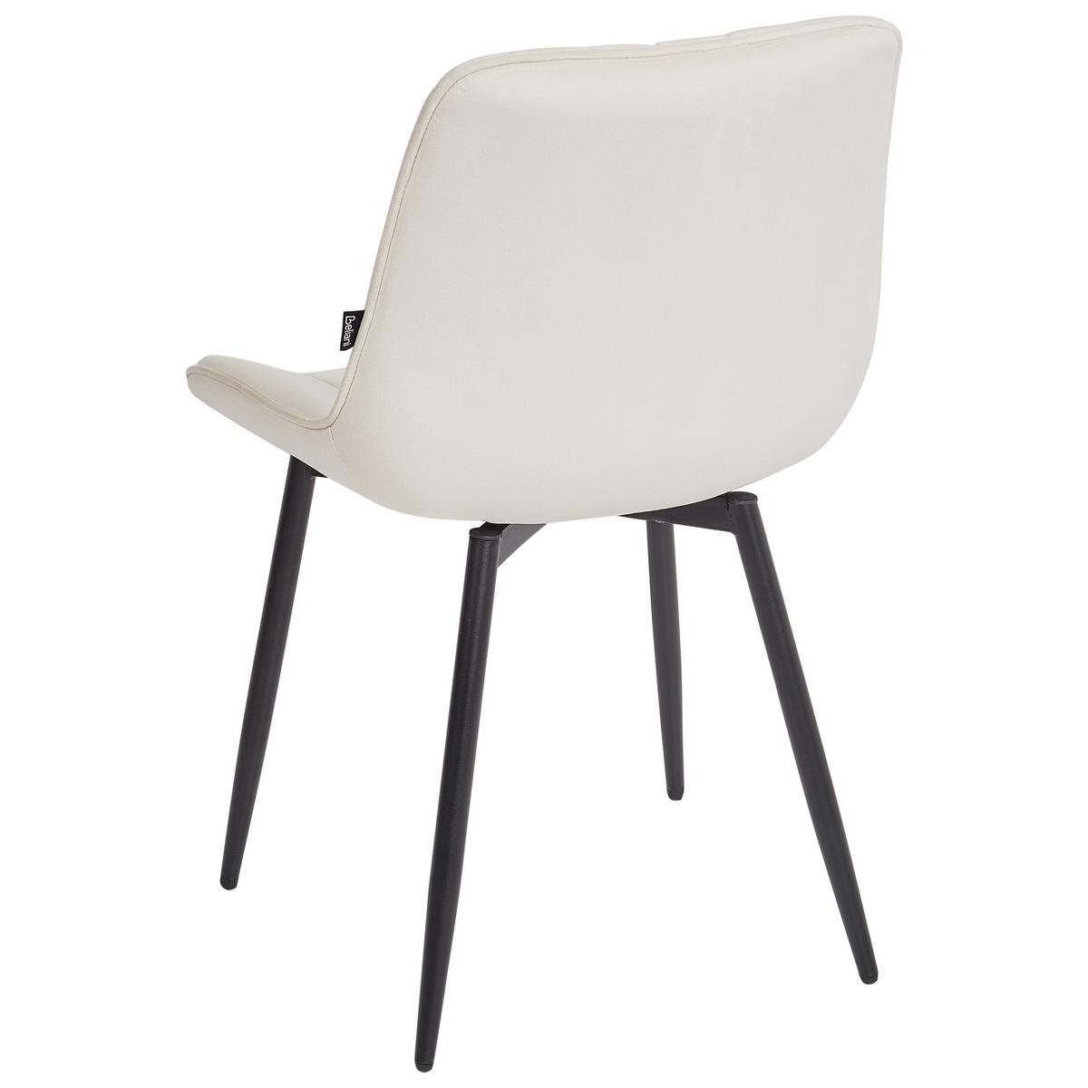 ESSZIMMERSTUHL 2er-Set Samtstoff Helles Beige Dubrovnik - Creme/Schwarz, Textil (53/81/58cm) - Beliani