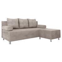 SCHLAFSOFA Dover Cord mit Polsterhocker - Chromfarben/Sahara, Holz/Kunststoff (192/80cm) - MIRJAN24