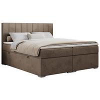 BOXBETT ALLY 160/200 Braun Velvet - H3 - Braun, Holz/Textil (160/200cm) - MKS