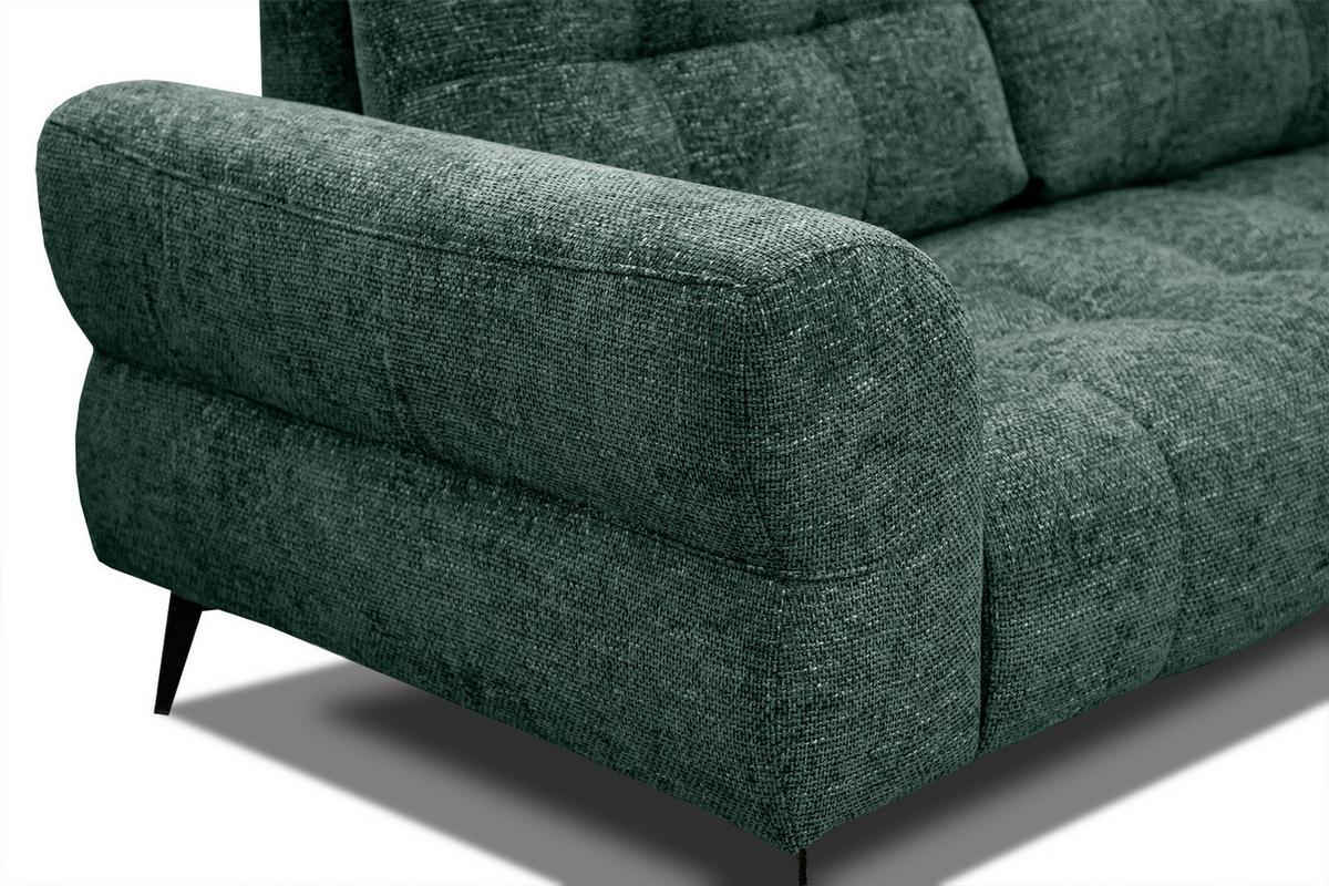 ECKSOFA SALVINI 5-Sitzer, smaragdgrün - Smaragdgrün/Schwarz, Holzwerkstoff/Textil (292/158cm) - Wozimo