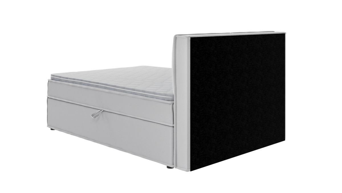 BOXBETT Eclipse 140/200 cm Silber Luxusmicrofaser - Silberfarben/Schwarz, Holz/Kunststoff (140/200cm) - S-Style Möbel